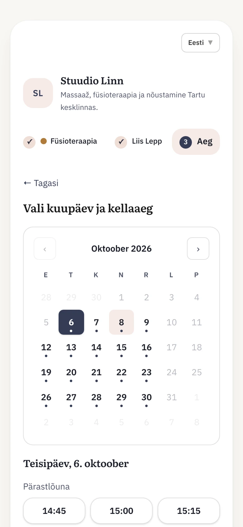 Broneerimisleht telefonis: vabad ajad pärastlõunaks